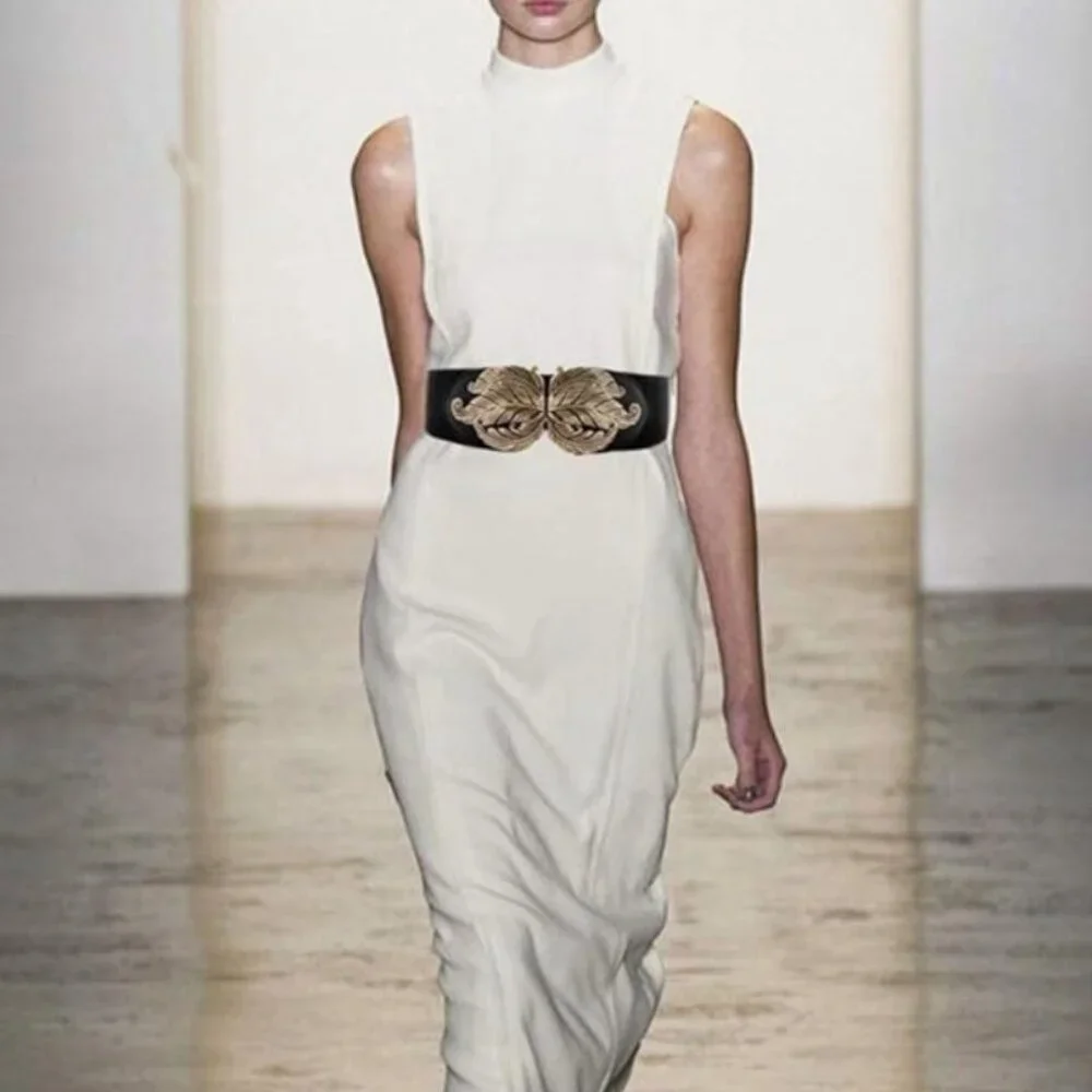 Versatile Style Wide Waist Belt Elastic Stretch